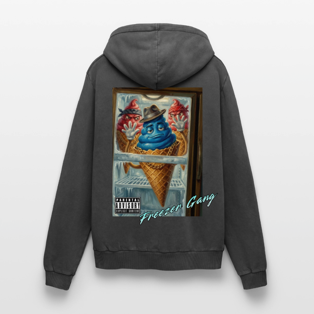 Freezer Gang Premium Acid Washed Hoodie - acid washed black