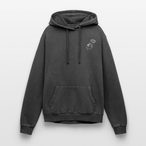 Crackin' Day Premium Acid Washed Hoodie - acid washed black