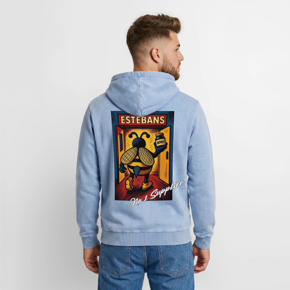No.1 Supplier Premium Acid Washed Hoodie - acid washed blue