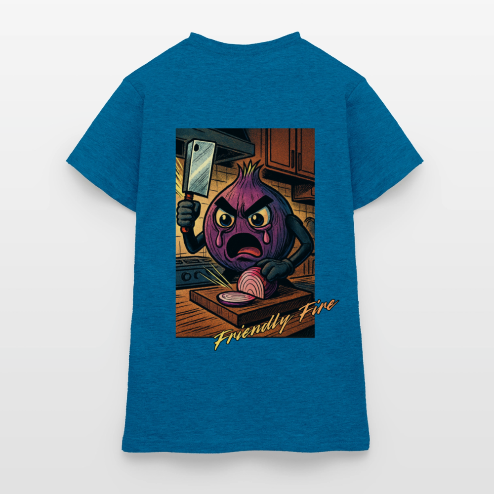 Friendly Fire Women's Tee - antique blue sapphire heather
