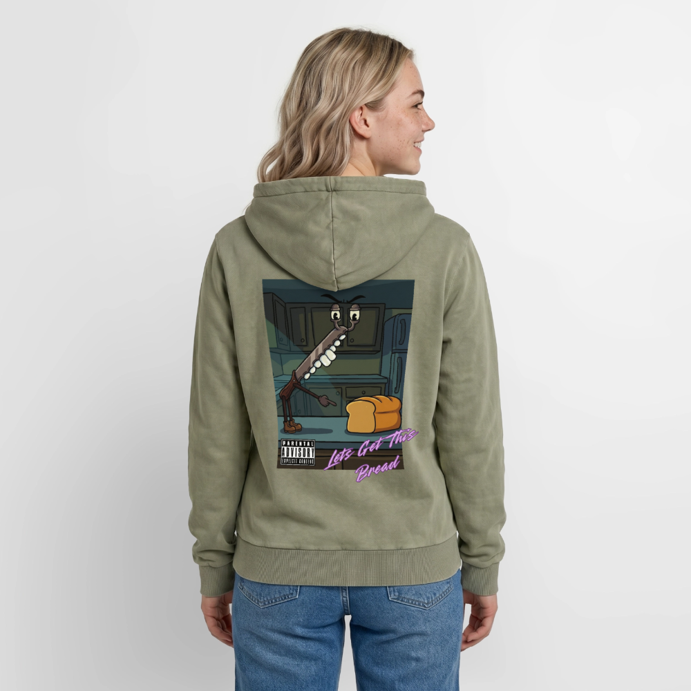Lets Get This Bread Premium Acid Washed Hoodie - acid washed green