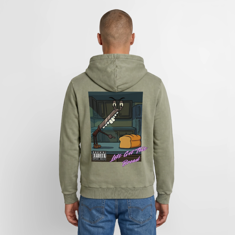 Lets Get This Bread Premium Acid Washed Hoodie - acid washed green