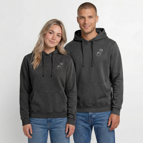 Crackin' Day Premium Acid Washed Hoodie - acid washed black
