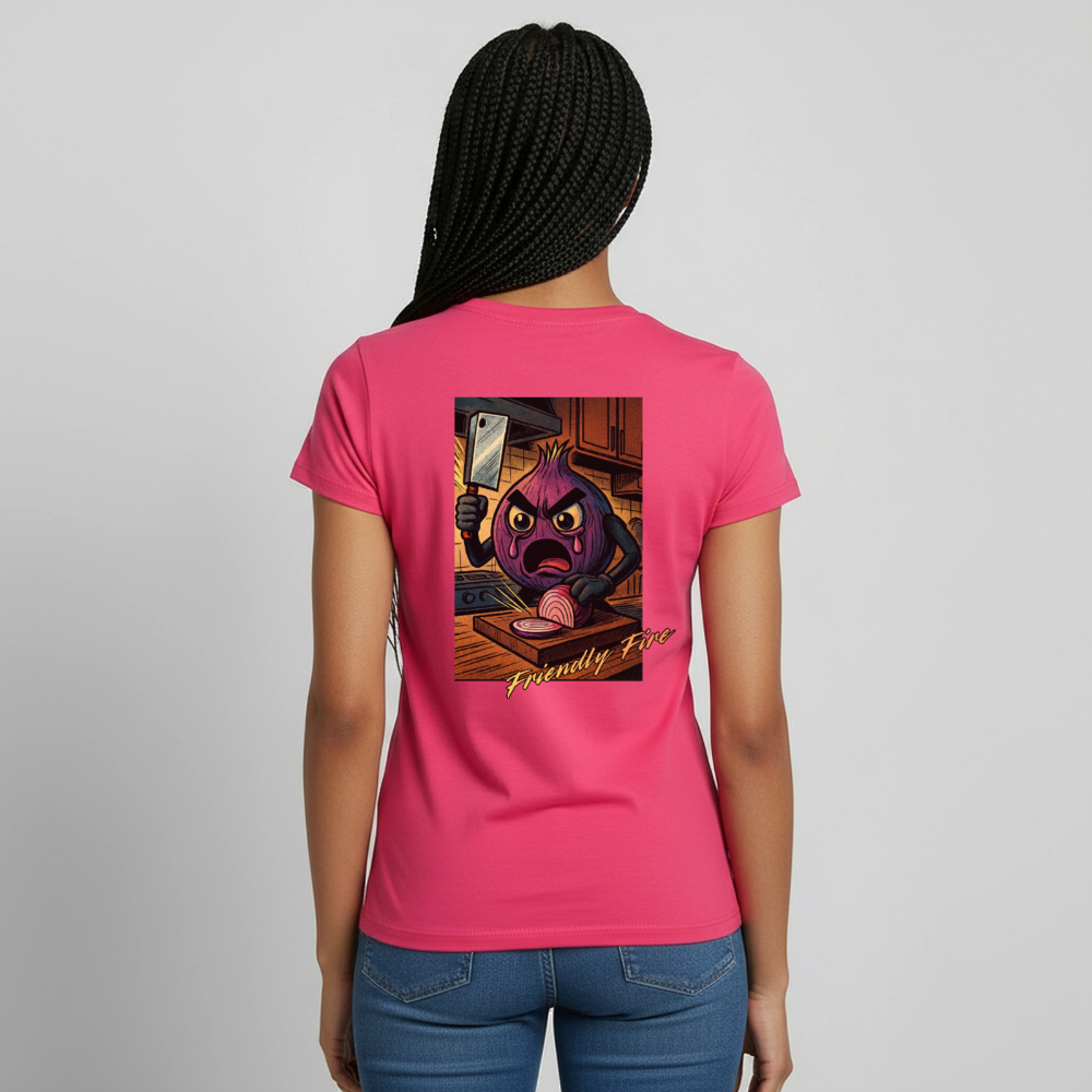 Friendly Fire Women's Tee - azalea