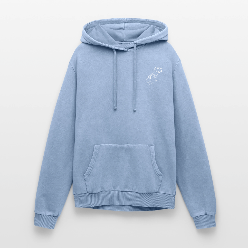Crackin' Day Premium Acid Washed Hoodie - acid washed blue