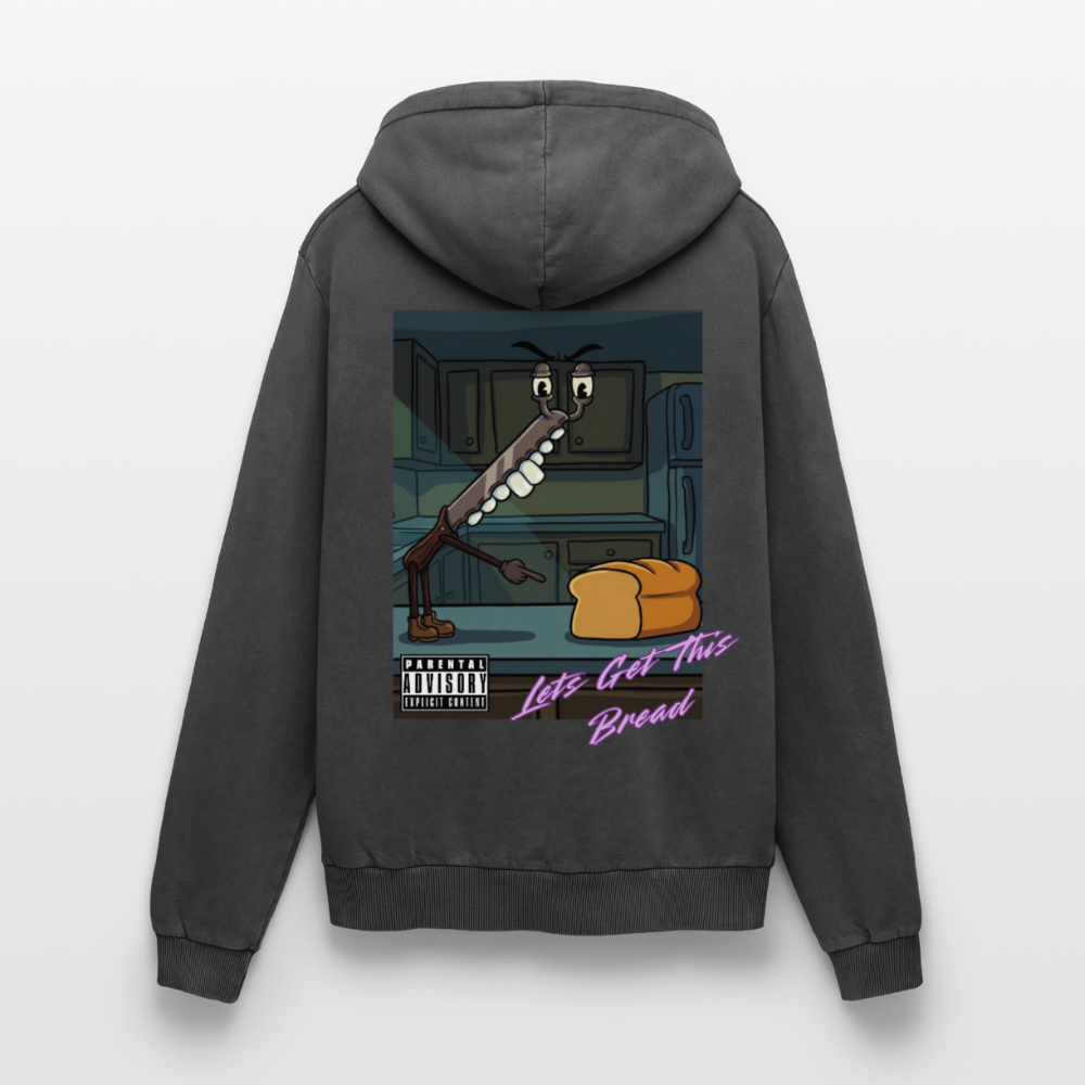 Lets Get This Bread Premium Acid Washed Hoodie - acid washed black