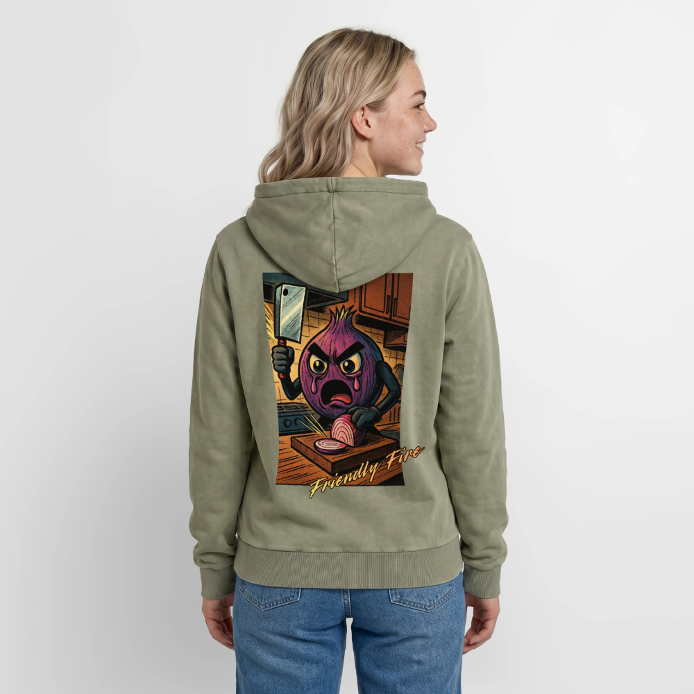 Friendly Fire Premium Acid Washed Hoodie - acid washed green