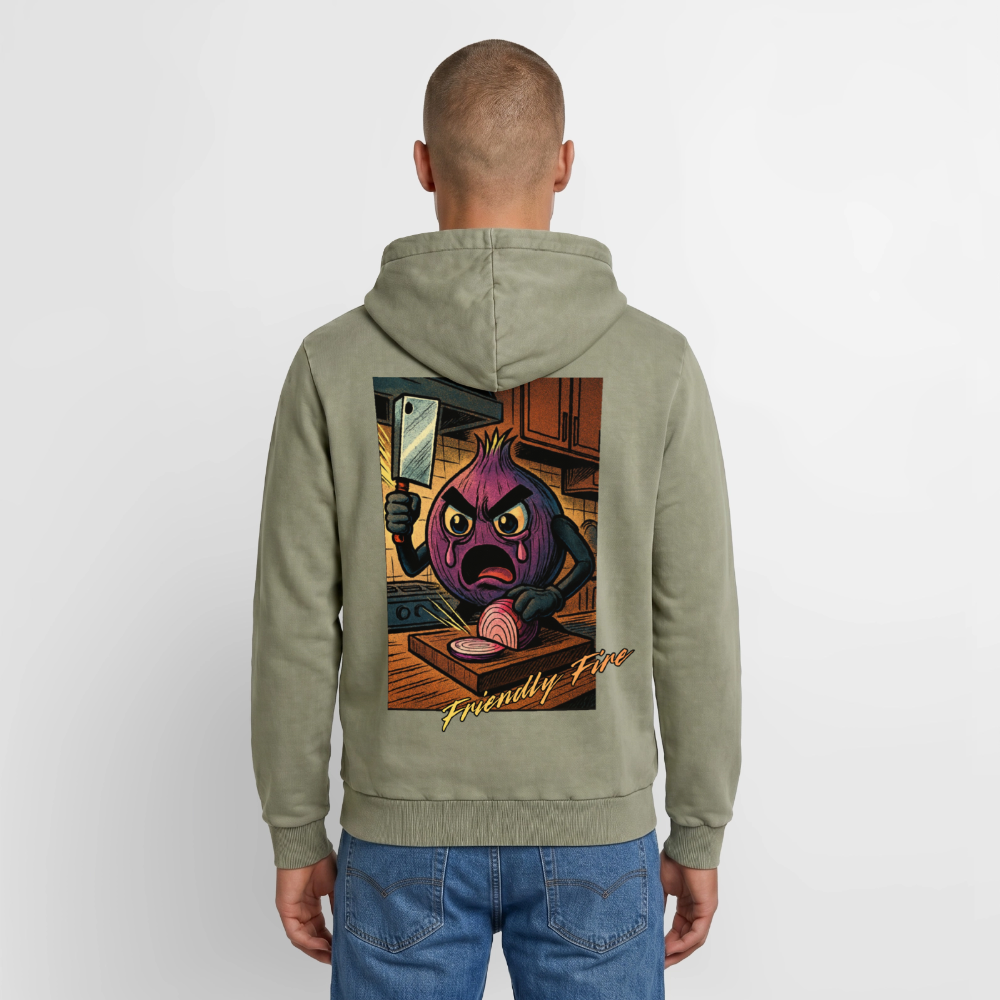 Friendly Fire Premium Acid Washed Hoodie - acid washed green